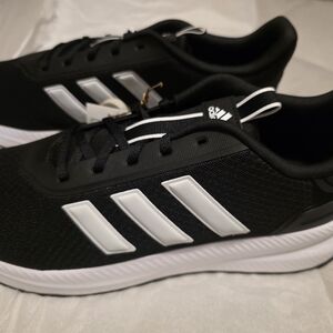 Adidas Men's Black and White Athletic Sneakers